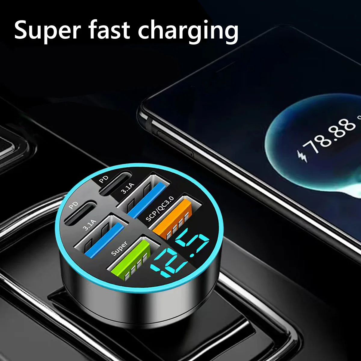 🚗⚡ Carregador Veicular 6 Portas USB Super Rápido com Display Digital ⚡🚗

Chega de briga por tomada no carro!
Com o Carregador Veicular 6 em 1, você carrega até 6 dispositivos ao mesmo tempo com super velocidade e