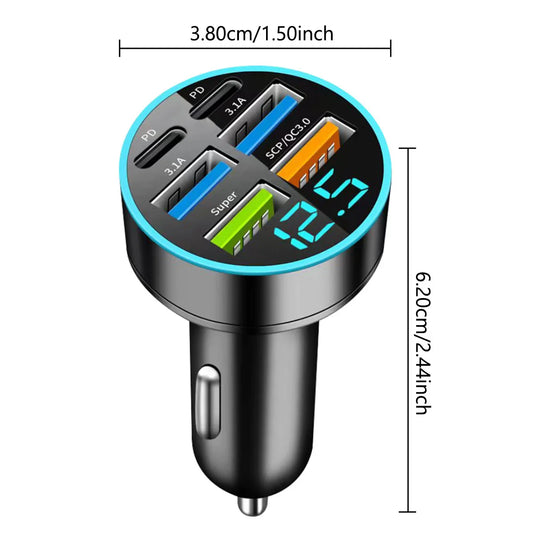 🚗⚡ Carregador Veicular 6 Portas USB Super Rápido com Display Digital ⚡🚗

Chega de briga por tomada no carro!
Com o Carregador Veicular 6 em 1, você carrega até 6 dispositivos ao mesmo tempo com super velocidade e