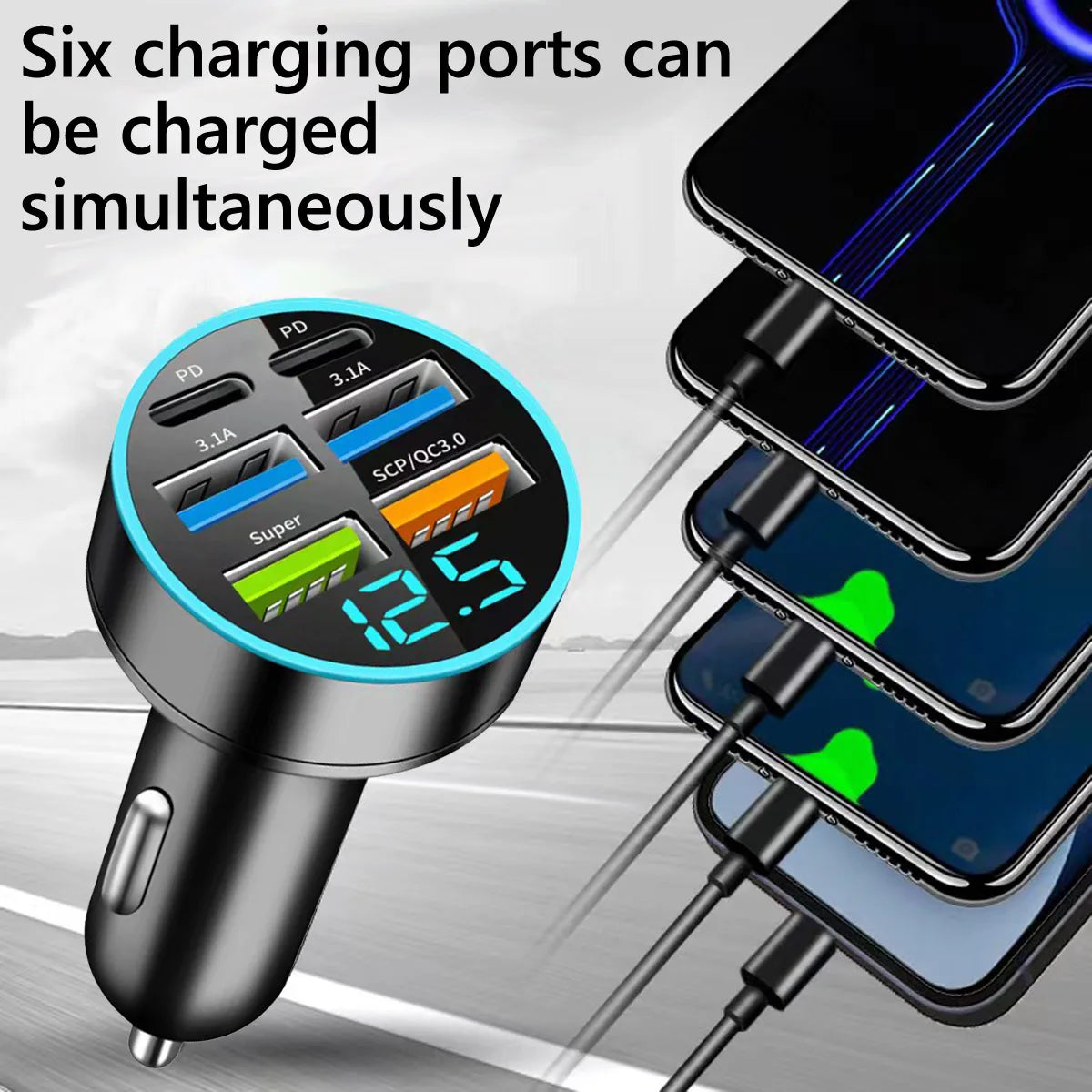 🚗⚡ Carregador Veicular 6 Portas USB Super Rápido com Display Digital ⚡🚗

Chega de briga por tomada no carro!
Com o Carregador Veicular 6 em 1, você carrega até 6 dispositivos ao mesmo tempo com super velocidade e