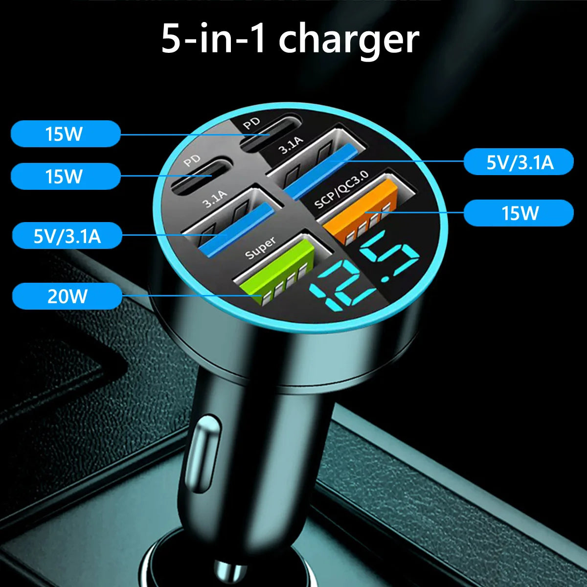 🚗⚡ Carregador Veicular 6 Portas USB Super Rápido com Display Digital ⚡🚗

Chega de briga por tomada no carro!
Com o Carregador Veicular 6 em 1, você carrega até 6 dispositivos ao mesmo tempo com super velocidade e